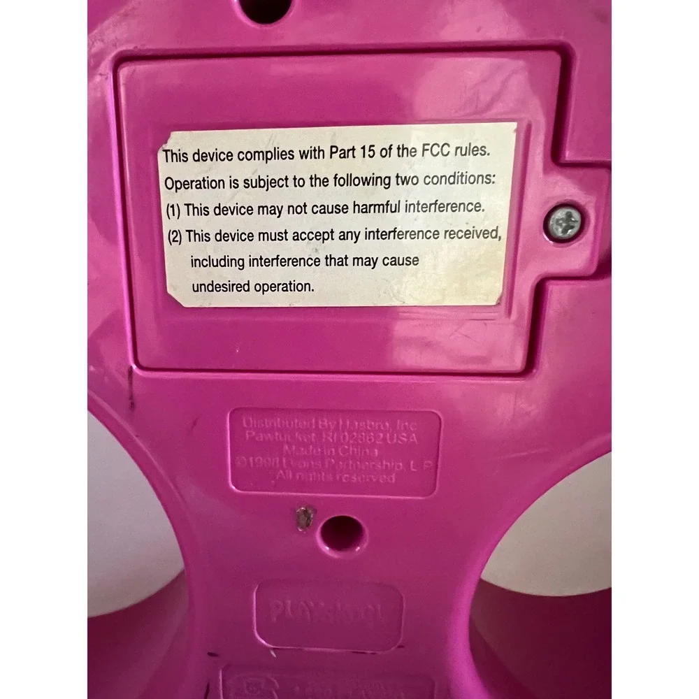Vintage 1998‎ Playskool Barney Electronic Drum Set Musical Toy Hasbro Pink 5701